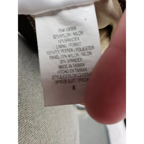 Contour By Beach Scene Brown Studded V-Neck Tankini Swimsuit‎ Top Size 8 - Picture 5 of 11